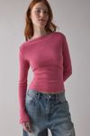 Kimchi Blue Lola Lace Trim Boatneck Long Sleeve Top