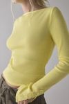 Kimchi Blue Lola Lace Trim Boatneck Long Sleeve Top