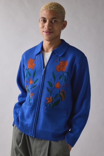 OBEY Floral Zip Cardigan