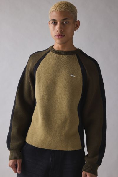Obey Raglan Sleeve Sweater In Brown