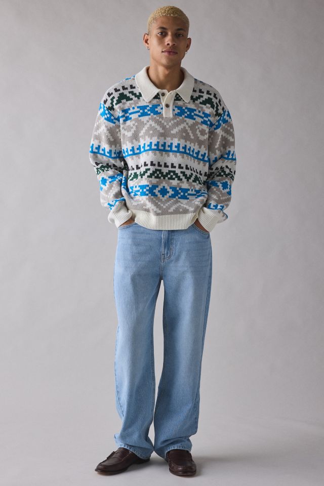 OBEY Geo Pattern Polo Sweater #2