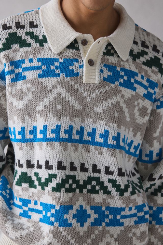 OBEY Geo Pattern Polo Sweater #3