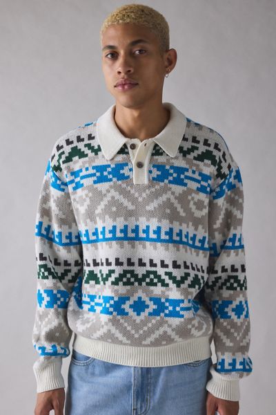 OBEY Geo Pattern Polo Sweater