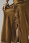 Kimchi Blue Saqi Asymmetrical Lace Trim Satin Maxi Skirt