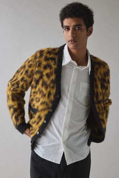 OBEY Patron Leopard Pattern Cardigan