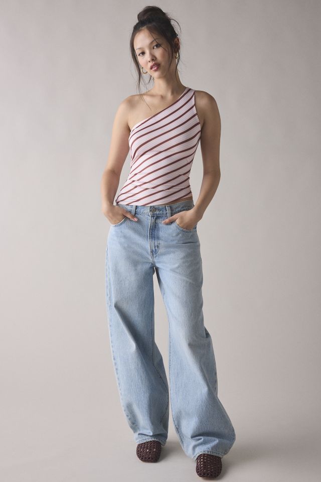 Motel Uberta Asymmetric Jersey Knit One-Shoulder Top #1