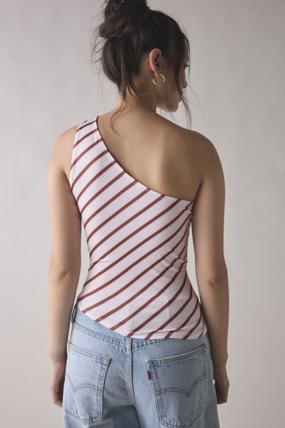 Motel Uberta Asymmetric Jersey Knit One-Shoulder Top