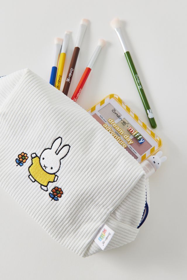 The Crème Shop X Miffy Embroidered Corduroy Cosmetic Bag #1