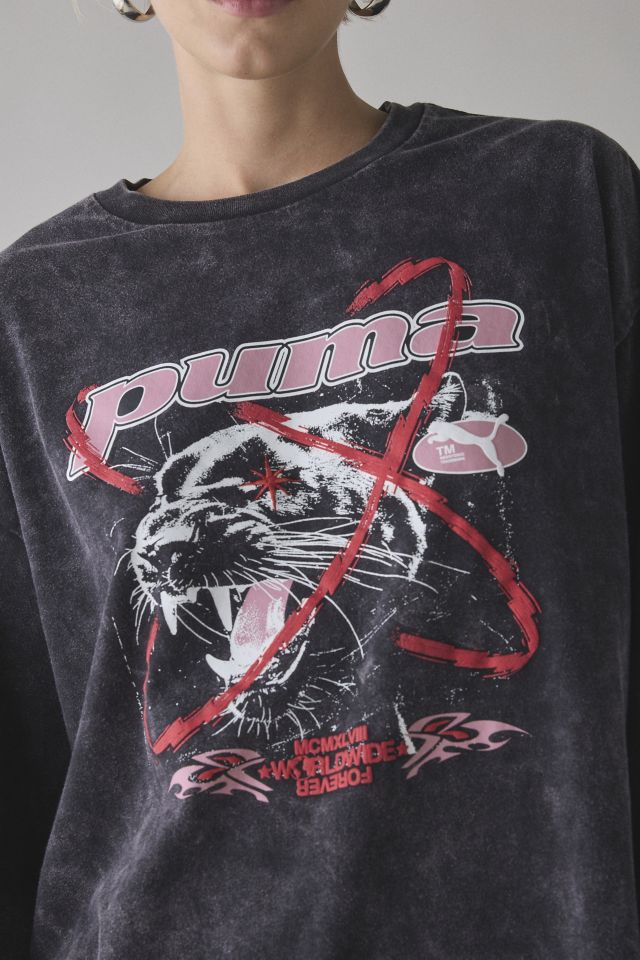 Puma Tech Graphic Washed Oversized Long Sleeve Tee #1