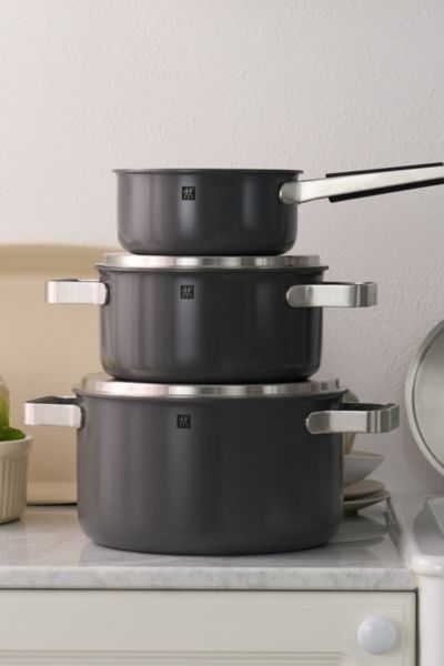 Zwilling Pure 3-piece Cookware Pot Set In Grey At Urban Outfitters