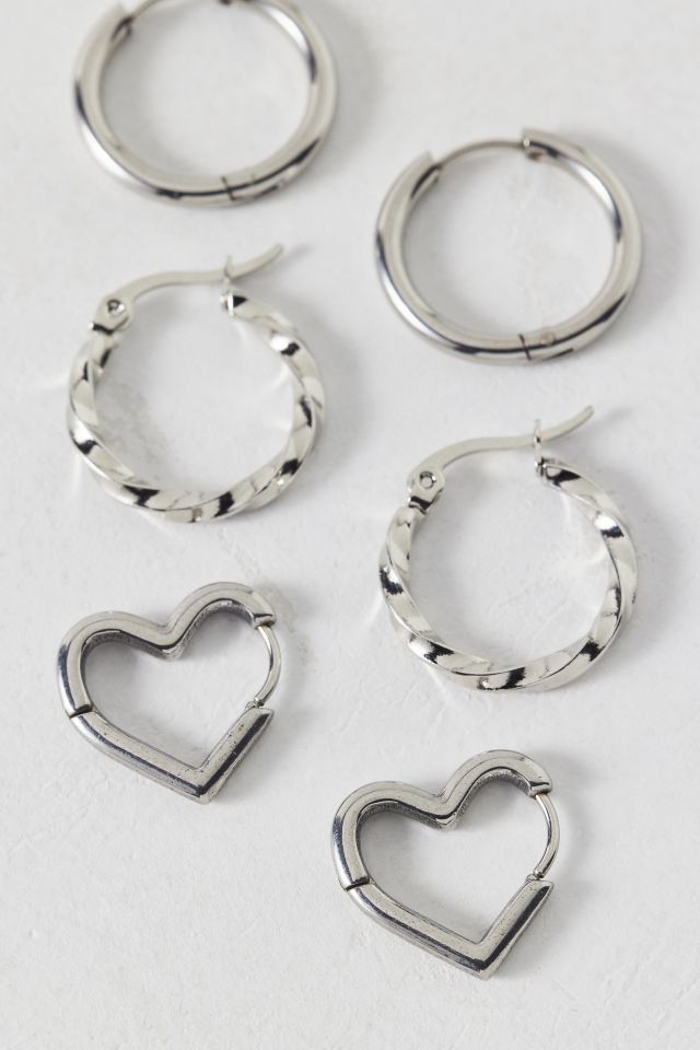 Waterproof Heart Hoop Earring Set #2