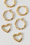 Waterproof Heart Hoop Earring Set