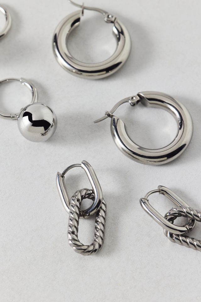 Modern Waterproof Hoop Earring Set #1