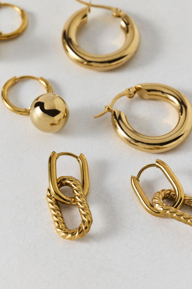 Modern Waterproof Hoop Earring Set #1