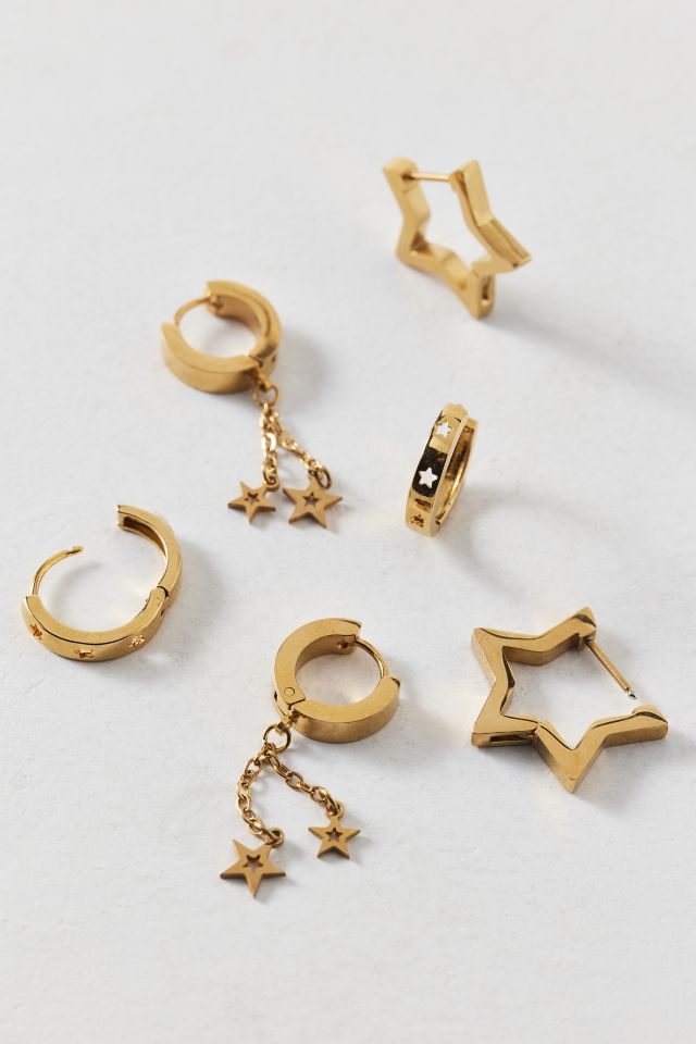 Waterproof Star Hoop Earring Set #1