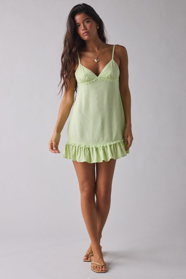 Motel Tavita Lace Trim Ruffle Cami Mini Dress #1