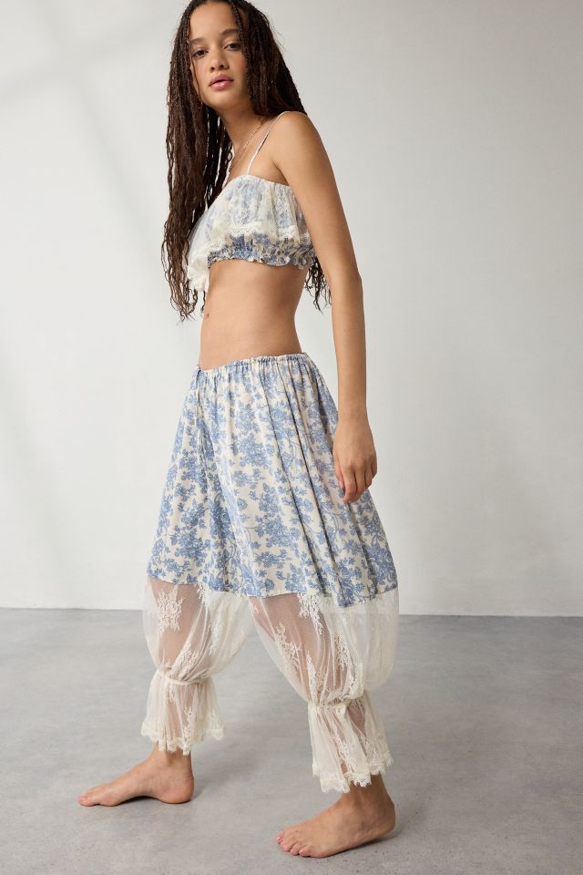 Out From Under Milla Lace-Trim Bra Top + Bloomer Pant Set #3
