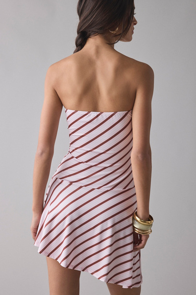 Motel Kagari Strapless Asymmetric Drop Waist Mini Dress