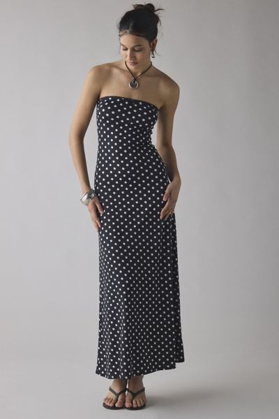 UO Alexis Printed Knit Strapless Tube Maxi Dress Product Page
