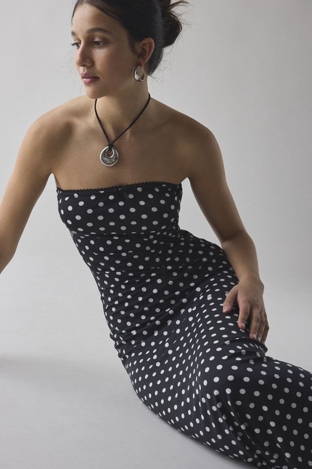 UO Alexis Printed Knit Strapless Tube Maxi Dress