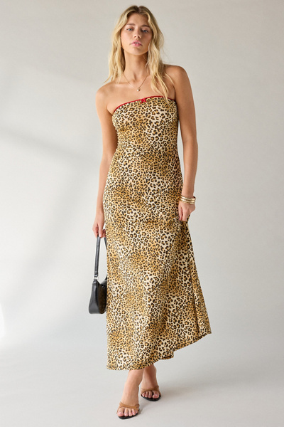 UO Alexis Printed Knit Strapless Tube Maxi Dress | Urban Outfitters