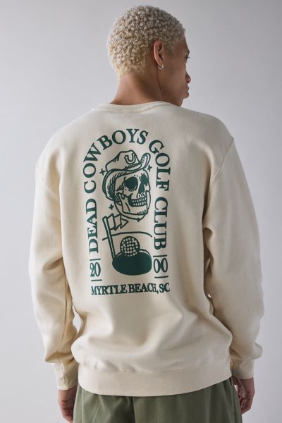 URBAN OUTFITTERS DEAD COWBOYS GOLF CLUB GRAPHIC CREW NECK SWEATSHIRT IN CREAM, MEN'S AT URBAN OUTFITTERS 