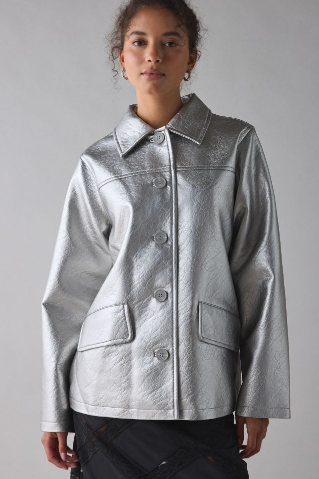 UO Sydney Faux Leather Oversized Dad Jacket #1