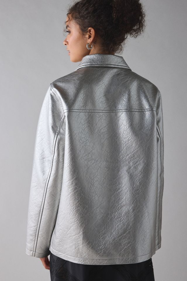 UO Sydney Faux Leather Oversized Dad Jacket #3