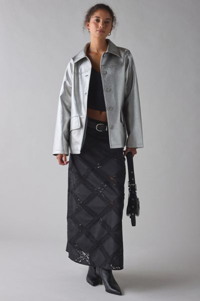 UO Sydney Faux Leather Oversized Dad Jacket