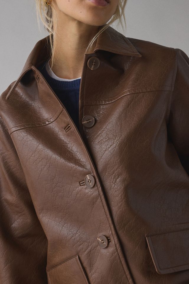 UO Sydney Faux Leather Oversized Dad Jacket #1