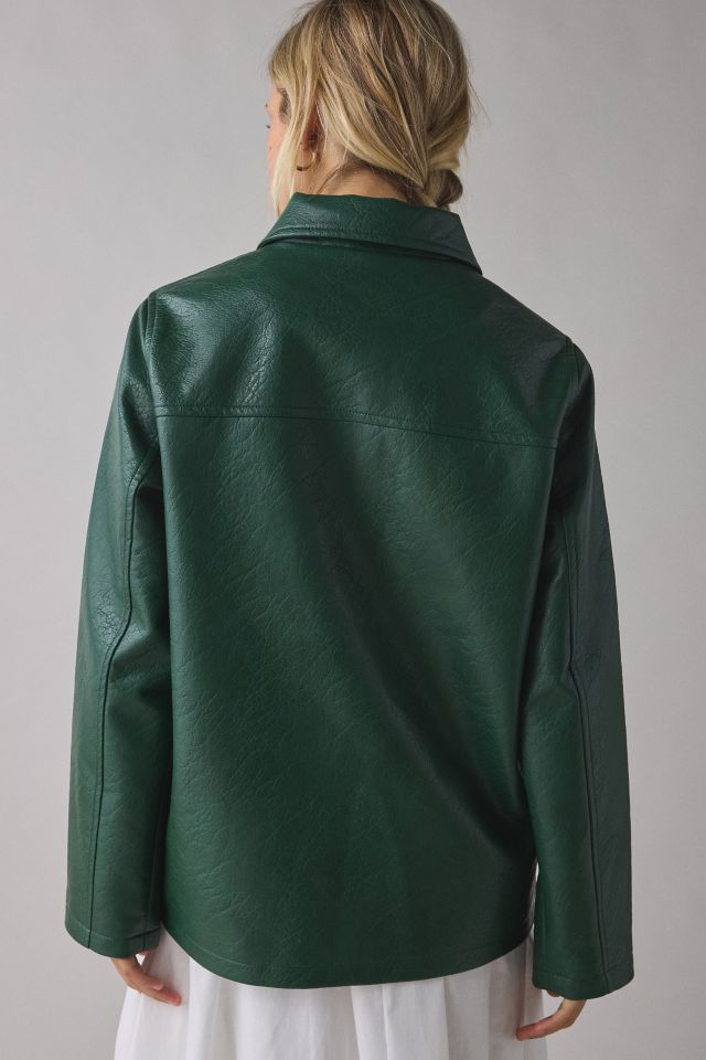 UO Sydney Faux Leather Oversized Dad Jacket #3