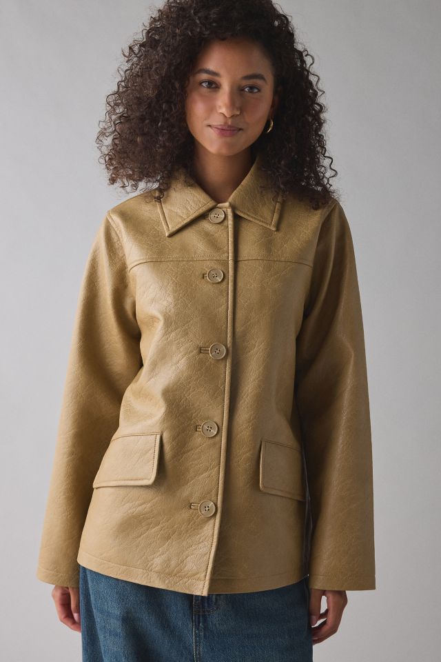 UO Sydney Faux Leather Oversized Dad Jacket #1