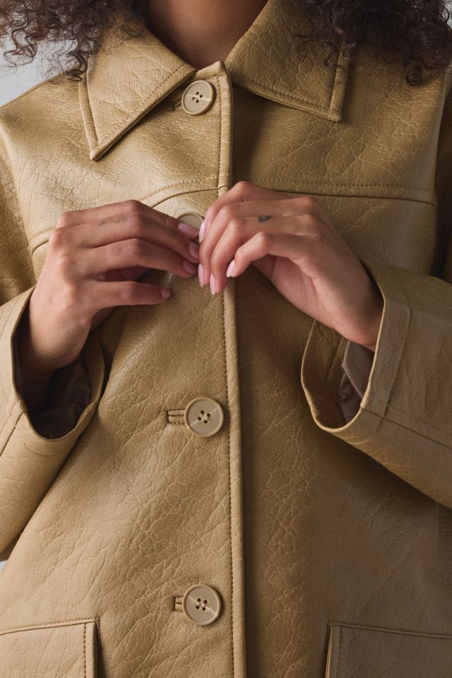 UO Sydney Faux Leather Oversized Dad Jacket #2