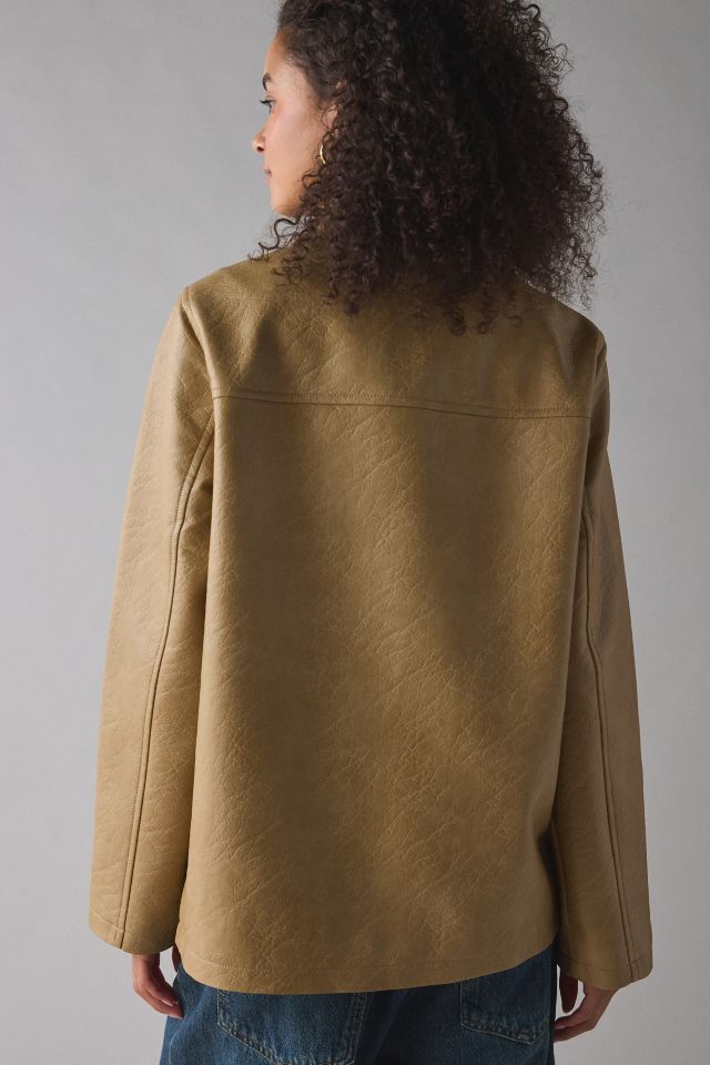 UO Sydney Faux Leather Oversized Dad Jacket #3