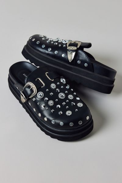 Azalea Wang Swiftly Studded Platform Clog In Black, Women's At Urban Outfitters