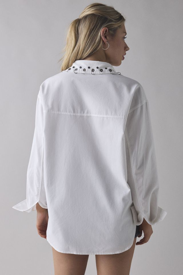 Ghospell Maria Studded Oversized Button-Down Shirt #2