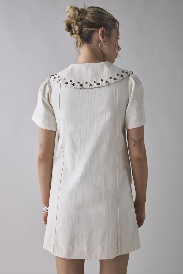 Ghospell Billie-Jean Studded Oversized Collar Mini Dress #2