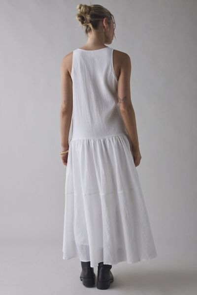 Ghospell Ellie Oversized Drop Waist Bow Detail Midi Dress