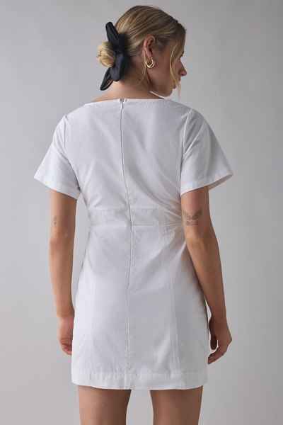 Ghospell Laura Tie-Front Bow Mini Dress