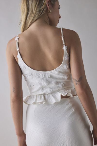 Sister Jane Forget Me Not Beaded Floral Appliqué Cami Top