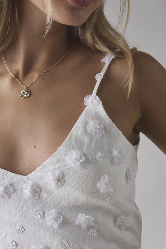Sister Jane Forget Me Not Beaded Floral Appliqué Cami Top #3