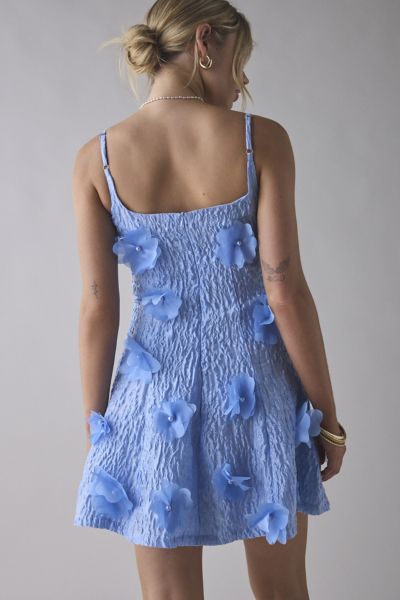 Sister Jane Blooming Jacquard 3D Floral Appliqué Mini Dress