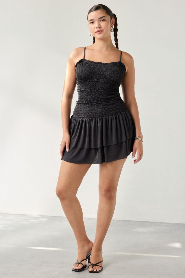 UO Heide Smocked Drop Waist Mini Dress #2