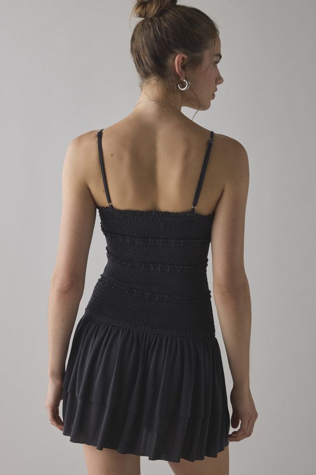 UO Heide Smocked Drop Waist Mini Dress #5