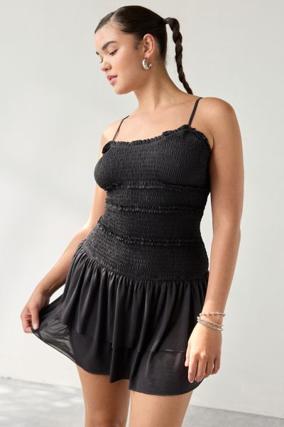 UO River Smock Long Sleeve Mini Dress | Urban Outfitters Canada
