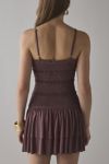 UO Heide Smocked Drop Waist Mini Dress