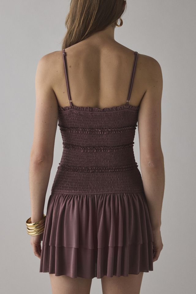 UO Heide Smocked Drop Waist Mini Dress #4