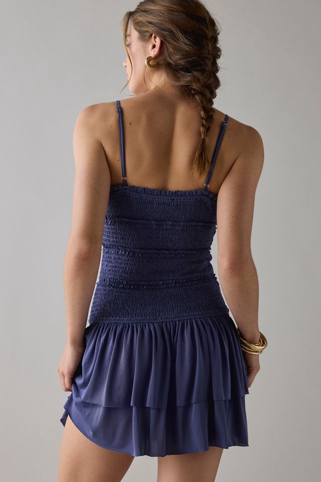 UO Heide Smocked Drop Waist Mini Dress #4