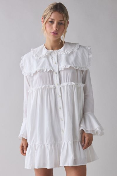 Sister Jane Sweet Pea Oversized Collar Ruffle Mini Dress