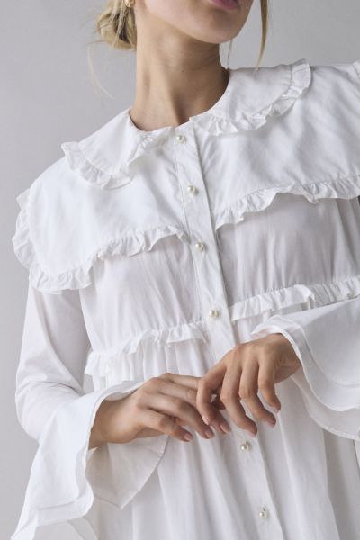 Sister Jane Sweet Pea Oversized Collar Ruffle Mini Dress